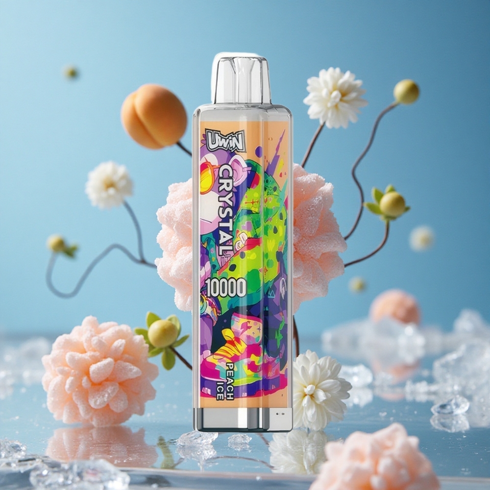 UWIN Crystal 10000 Puffs Breskva Led Једнократни Вапе sa РГБ Лигхтинг Serbia vape