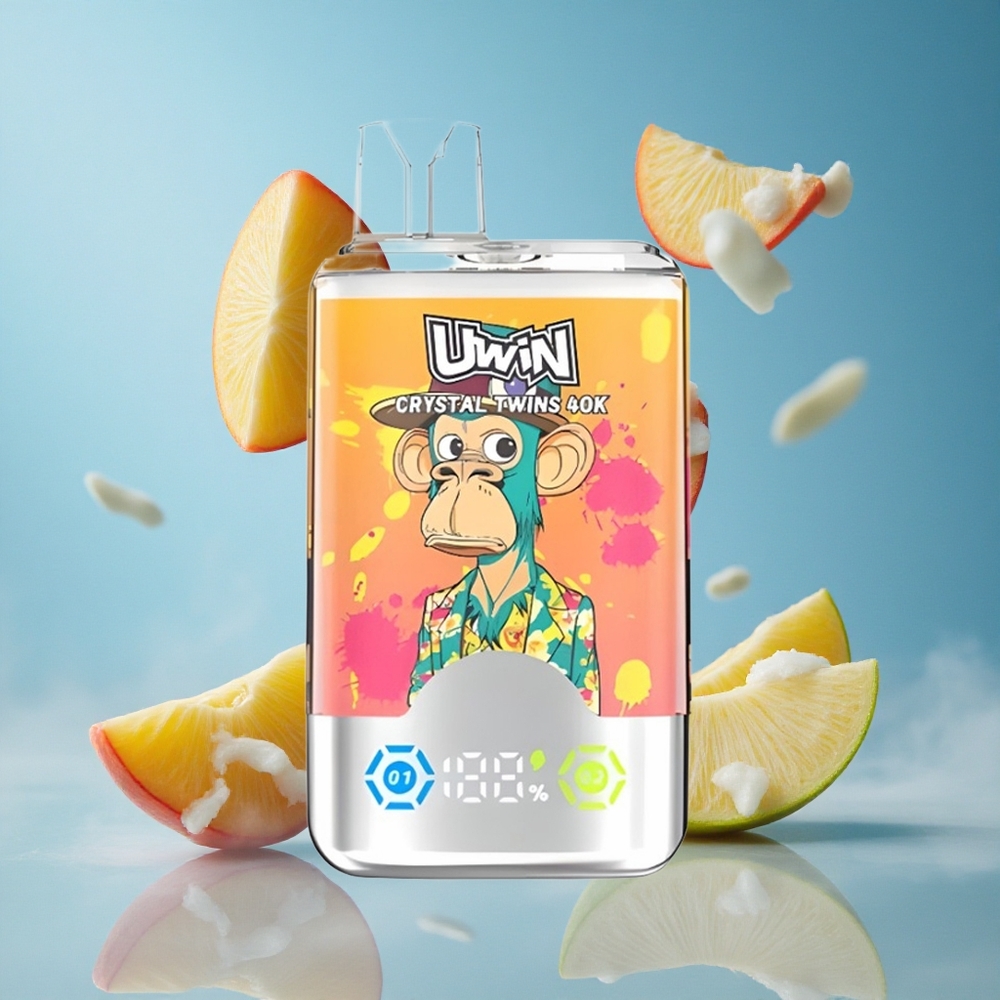 UWIN Crystal Twins 40000 Puffs Breskva Mango Ananas Red Bull 32ml Kapacitet tečnosti Serbia vape