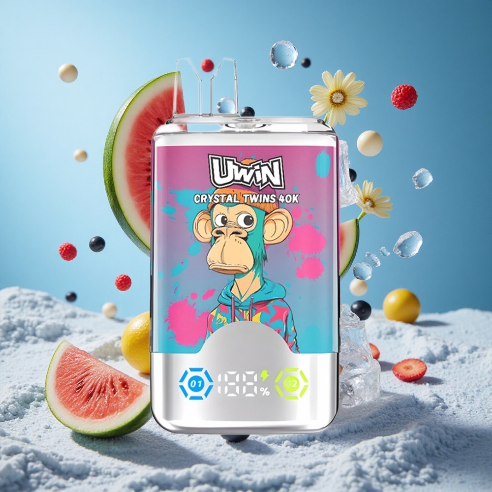 UWIN Crystal Twins 40000 Puffs Dispozabilni Vape Lubenica Led i Mešano Voće 32мл Е-течностSerbia vape