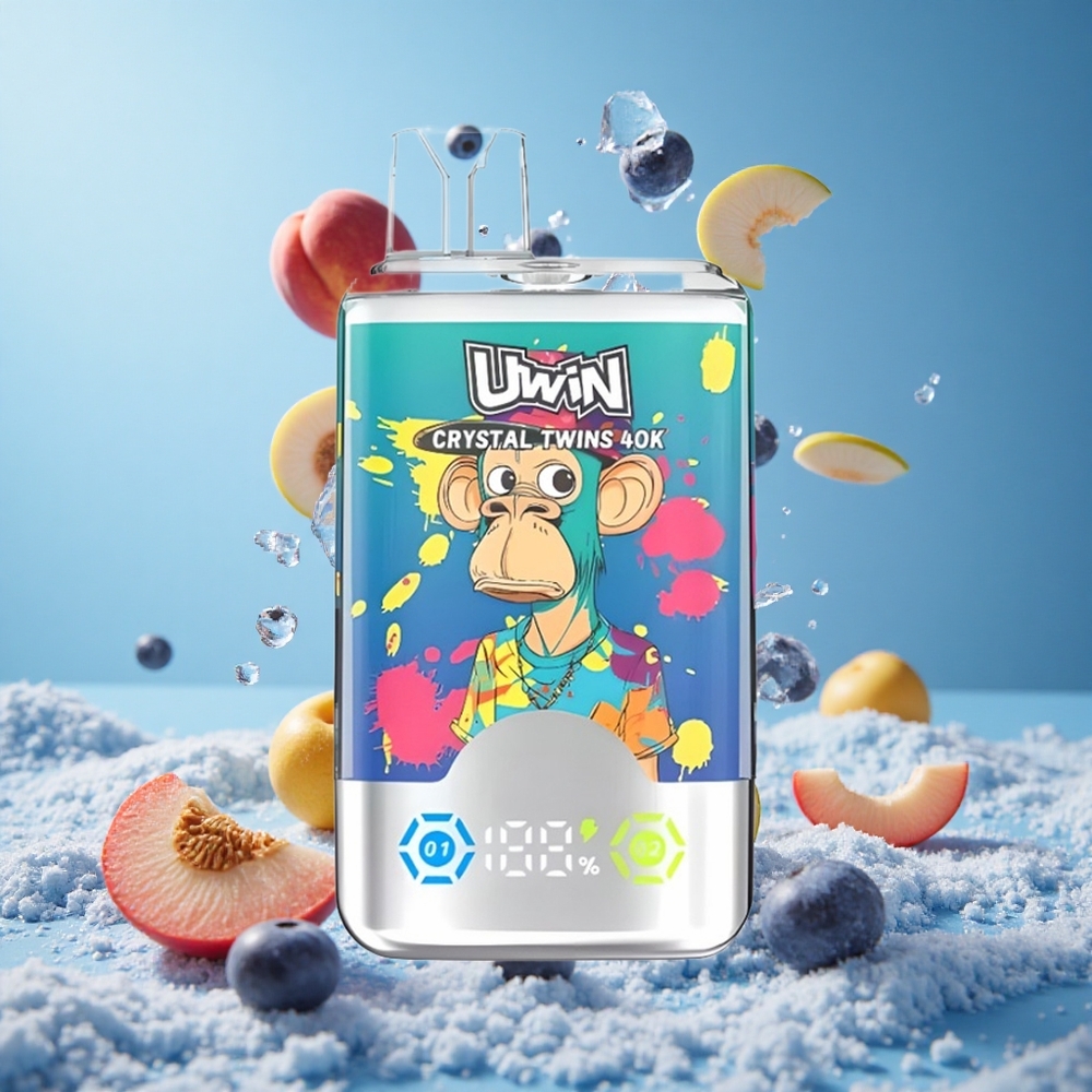 UWIN Crystal Twins 40000 Puffs Dve Različite Arome u Jednom Uređaju Borovnica na Ledu Letnja Breskva na Ledu Serbia vape