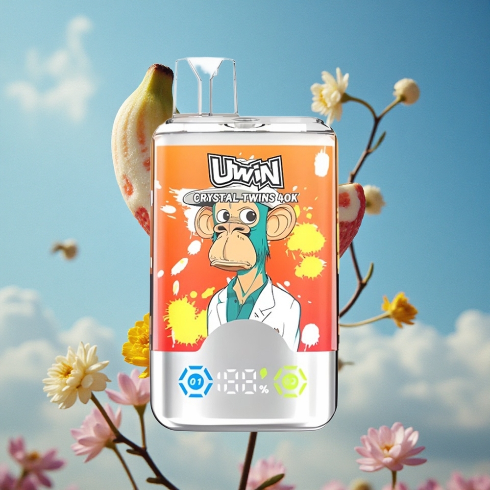 UWIN Crystal Twins 40000 Puffs Dve različite arome u jednom uređaju Jagoda Banana Ljubav 66 Serbia vape