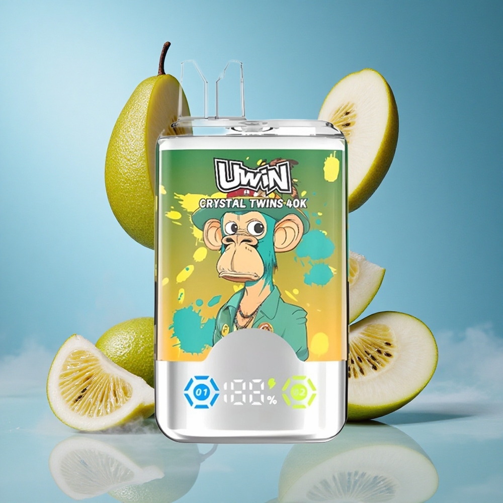 UWIN Crystal Twins 40000 Puffs Једнократни Вапе Kiwi Passion Fruit Guava Two Apple 32ml Kapacitet tečnosti Serbia vape