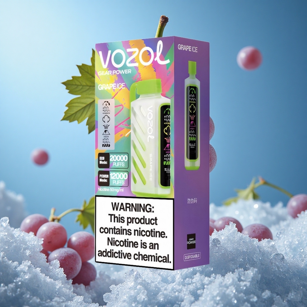 VOZOL Gear Power 20000 Puffs Једнократни Вапе Grožđe Led Serbia vape SiLC Tech