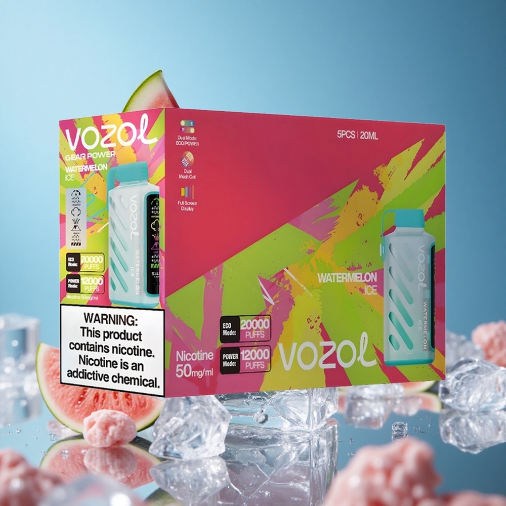 VOZOL Gear Power 20000 Puffs Једнократни Вапе Lubenica Led Дуал Месх Цоил Serbia vape