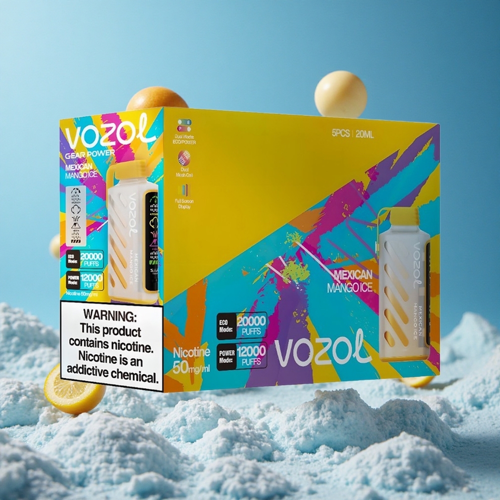 VOZOL Gear Power 20000 Puffs Једнократни Вапе Meksički Mango Led Serbia vape SiLC Tech