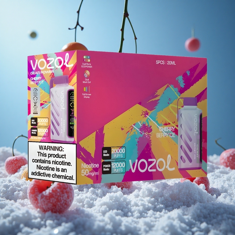 VOZOL Gear Power 20000 Puffs Једнократни Вапе Trešnja-Bobi Led Дуал Месх Цоил Serbia vape