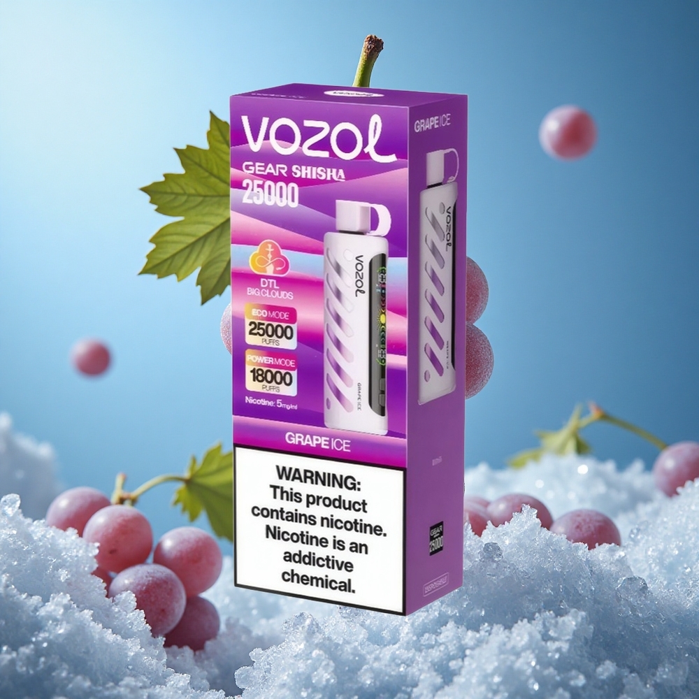 VOZOL Gear Shisha 25000 Puffs Једнократни Вапе Grožđe Led Serbia vape Дуал Месх Цоил Дуал Модес