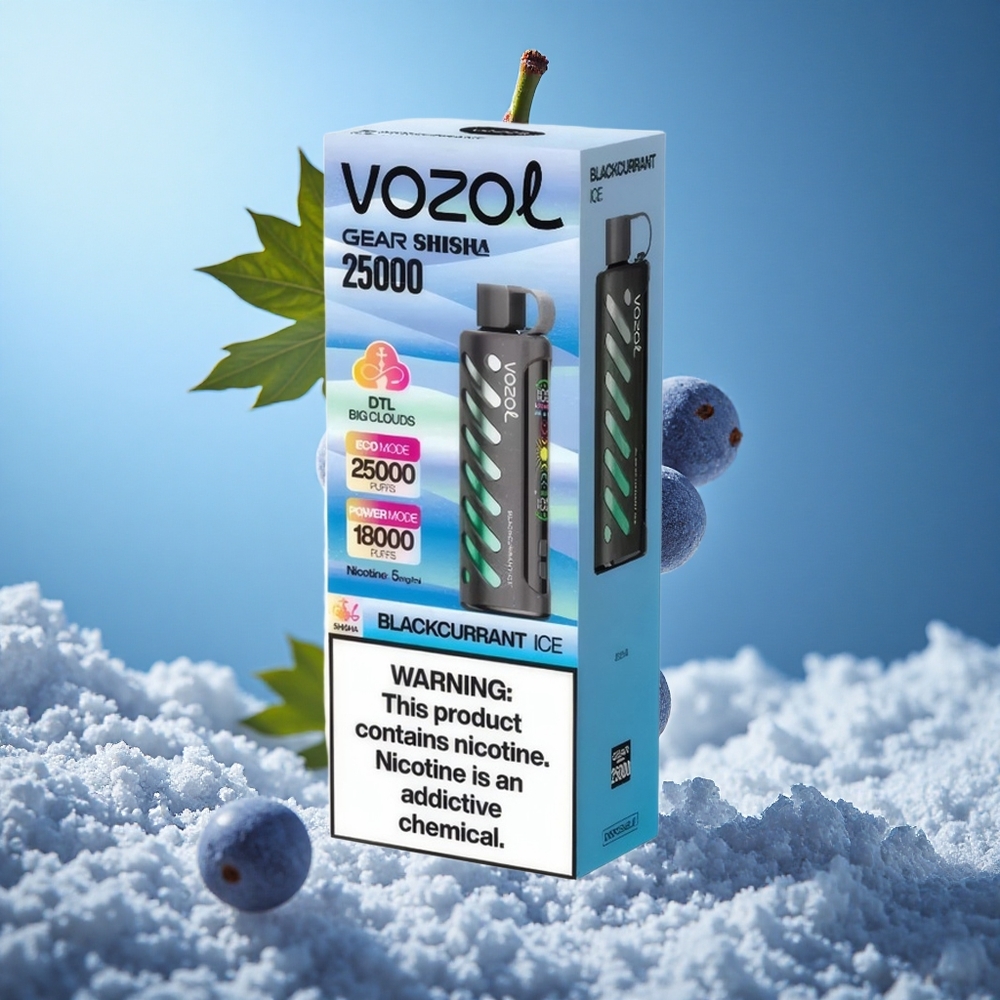 VOZOL Gear Shisha 25000 Puffs Дуал Месх Цоил Дуал Модес Blackcurrant Ice (Kupina led) Serbia vape