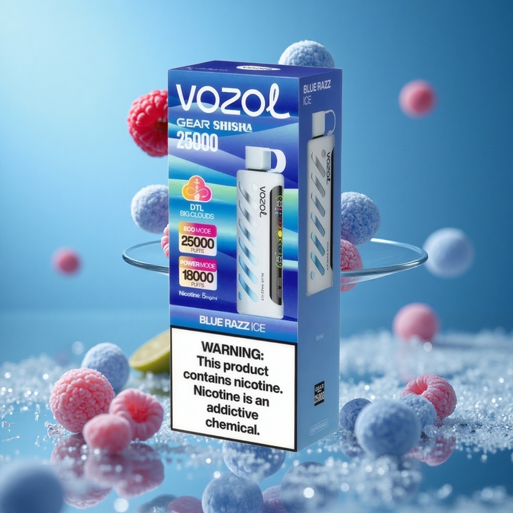 VOZOL Gear Shisha 25000 Puffs Дуал Месх Цоил Дуал Модес Plava Jagoda Led Serbia vape
