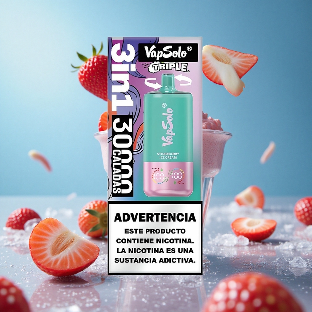 VapSolo Triple 30000 Puffs 40ml Jagoda Sladoled Serbia vape