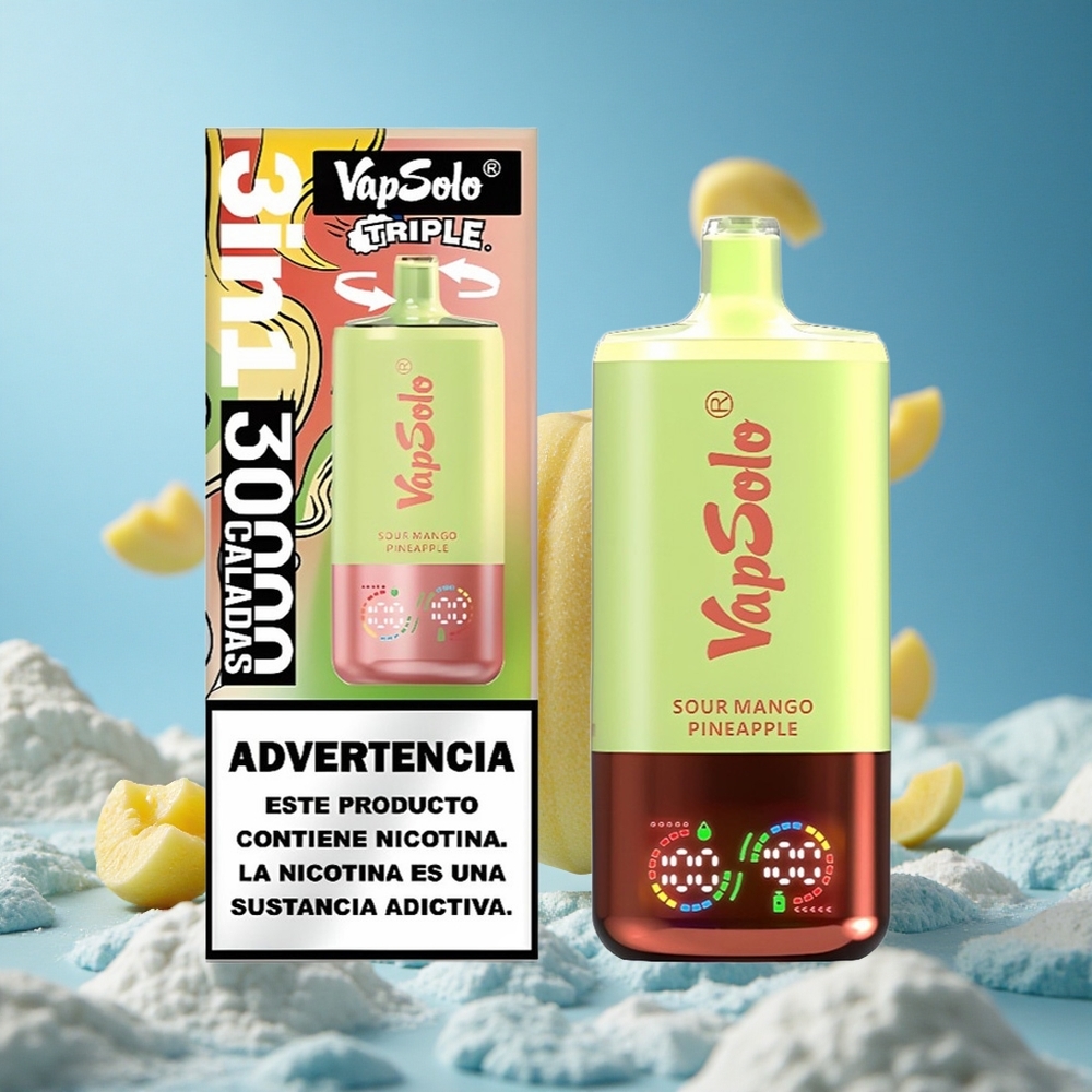 VapSolo Triple 30000 Puffs Једнократни Вапе Kisela Mango Ananas 40ml Serbia vape
