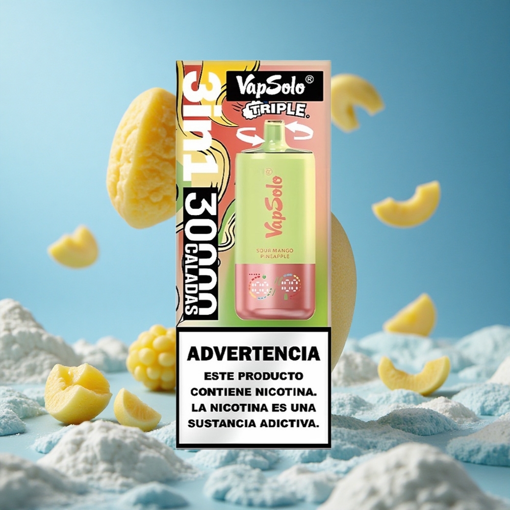 VapSolo Triple 30000 Puffs Једнократни Вапе Kisela Mango Ananas 40ml Serbia vape