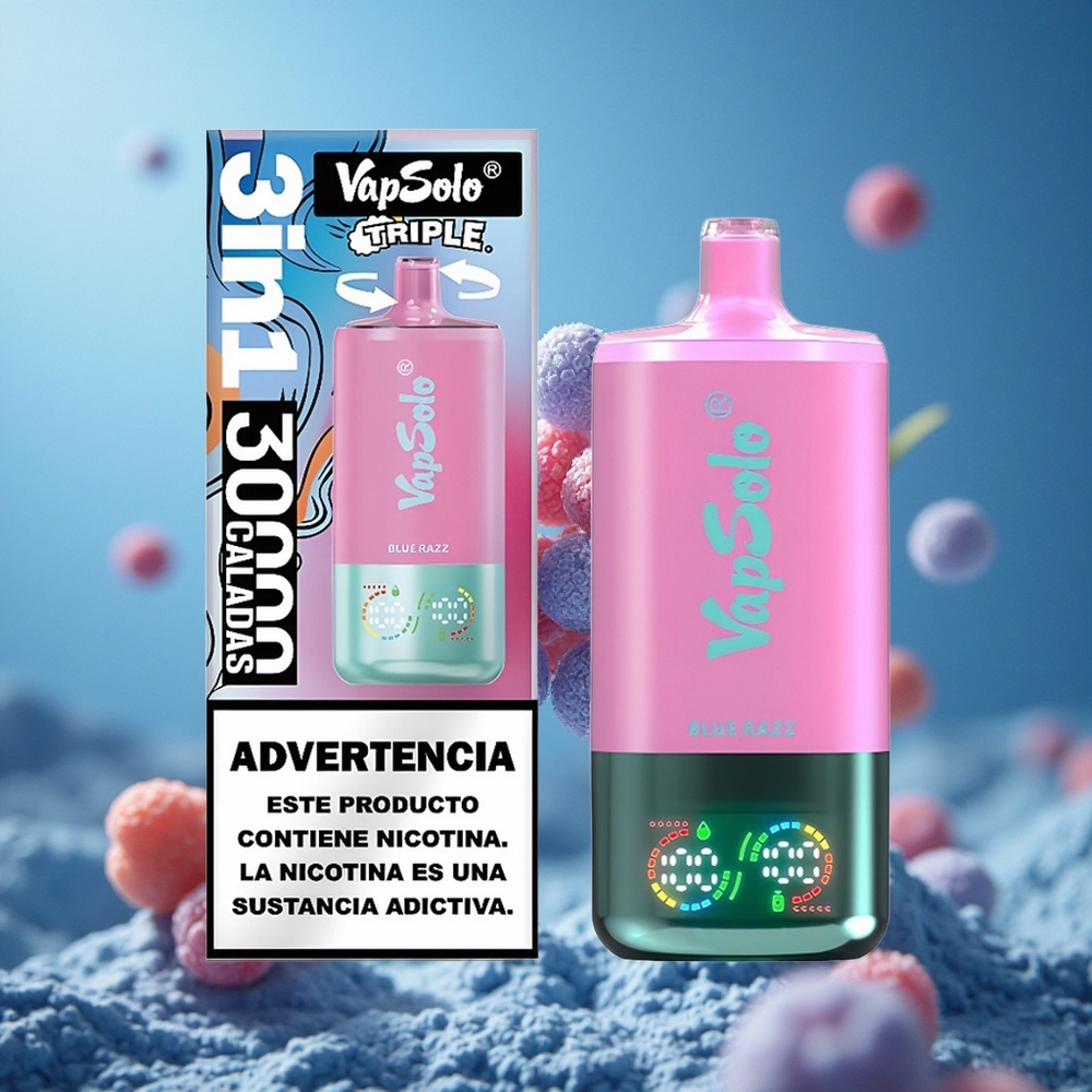 VapSolo Triple 30000 Puffs Једнократни Вапе Plavi Malina 40ml Serbia vape