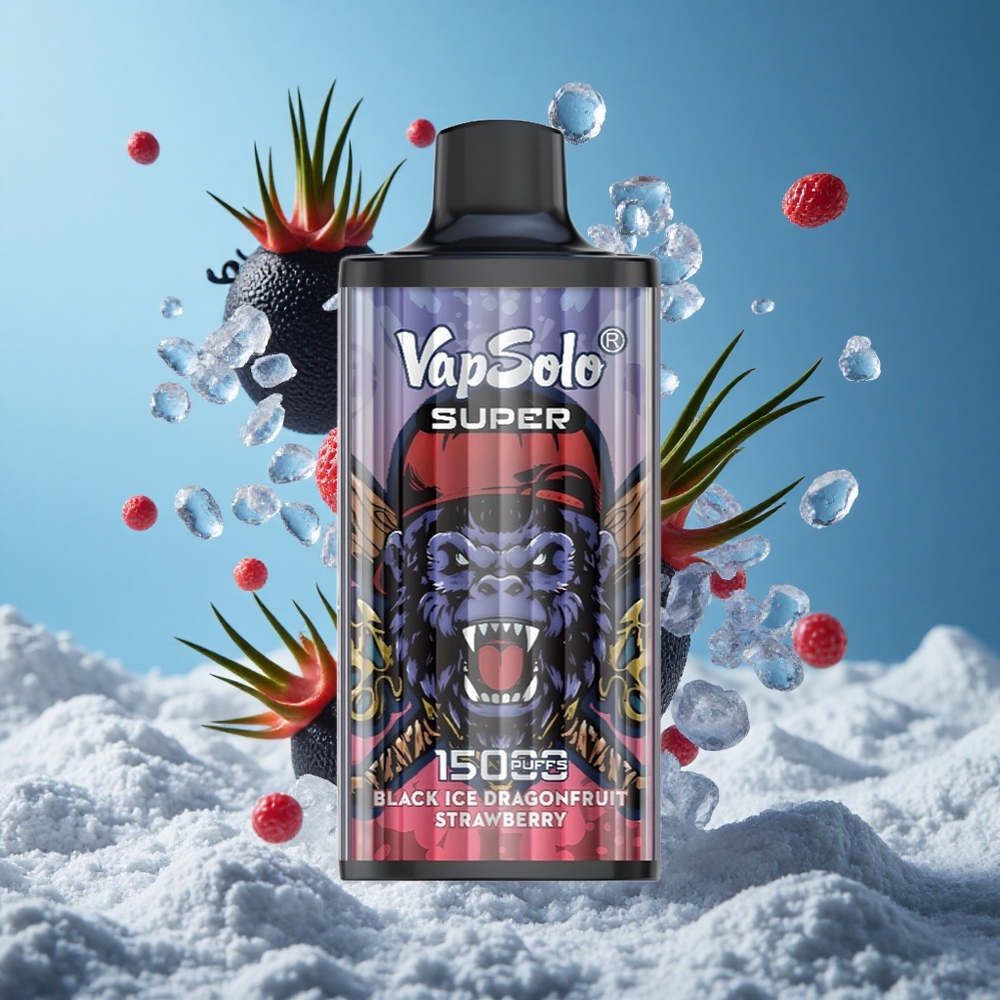Vapsolo Super 15000 Puffs Једнократни Вапе Crni Ledeni Zmaj Voće Jagoda 40ml Serbia vape