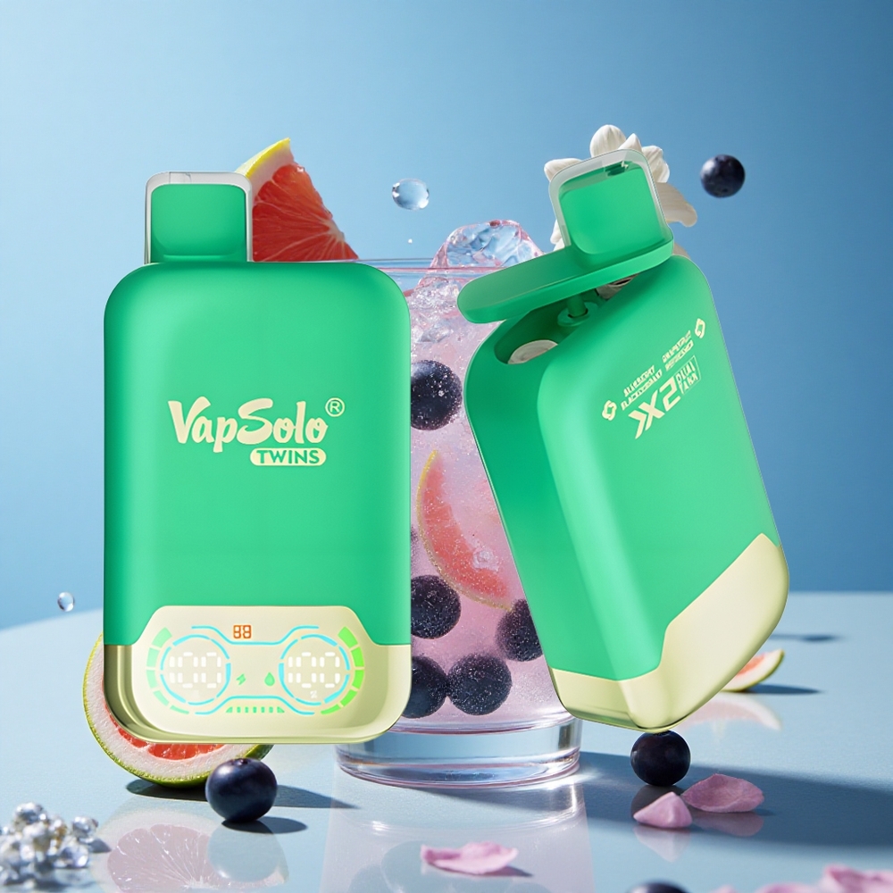 Vapsolo Twins 20000 Puffs Dispozabilna Vape Borovnica  Ribizla i Grejpfrut Osveživač 40 ml Serbia vape