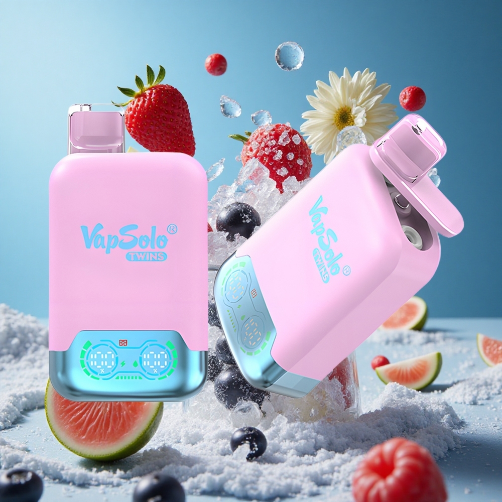 Vapsolo Twins 20000 Puffs Једнократни Вапе Crna Ledena Zmija Voće Jagoda  Malina Lubenica Тип-Ц пуњење Serbia vape