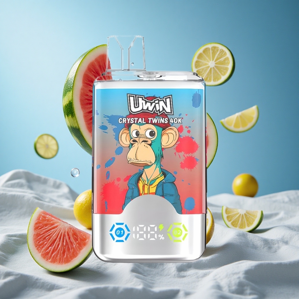 UWIN Crystal Twins 40000 Puffs jagoda lubenica limun limeta Dve različite arome u jednom uređaju Serbia vape